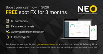 Free spot FX for 3 months if you register with Neo before the 29th of February 2020